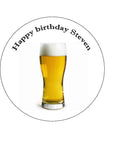 Beer 02 Edible Icing Cake Topper or Ribbon