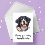 Bernese Mountain Dog Birthday Card 01