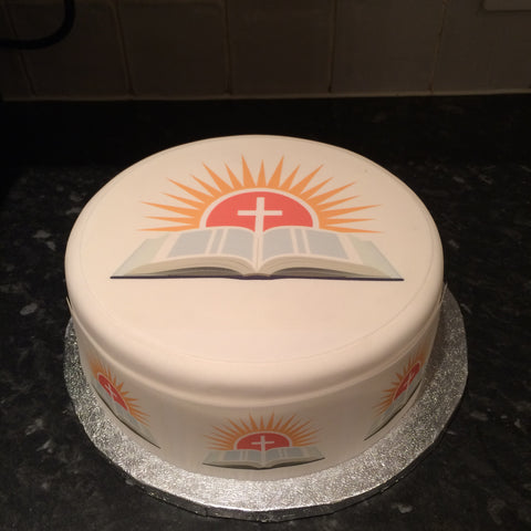 Bible 01 Edible Icing Cake Topper or Ribbon