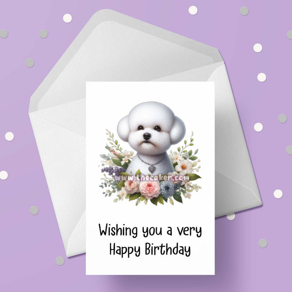 Bichon Frise Dog Birthday Card 01