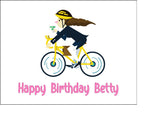 Bicycle Edible Icing Cake Topper 07 - Female on Bike