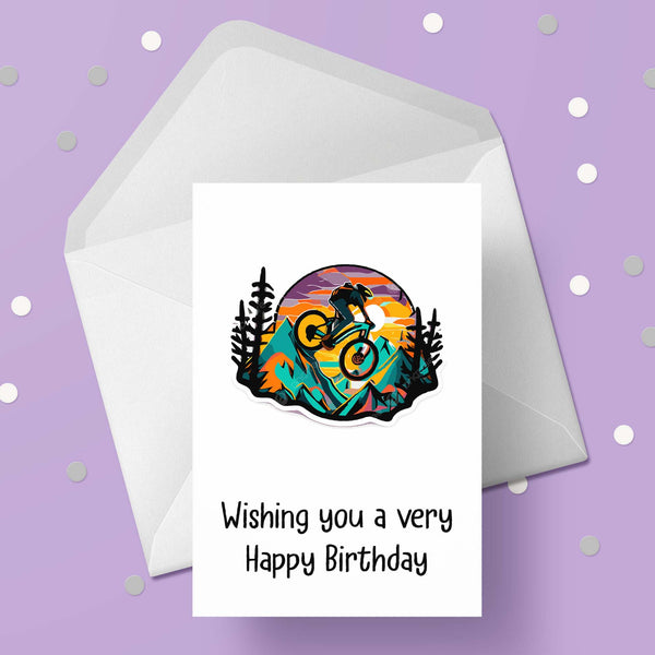 Bike / Bicycle 07 Birthday Card - Mountain Bike Card