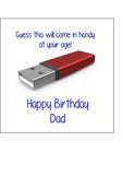 Happy Birthday Edible Icing Cake Topper or Ribbon 13 - Funny memory stick joke