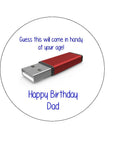 Happy Birthday Edible Icing Cake Topper or Ribbon 13 - Funny memory stick joke
