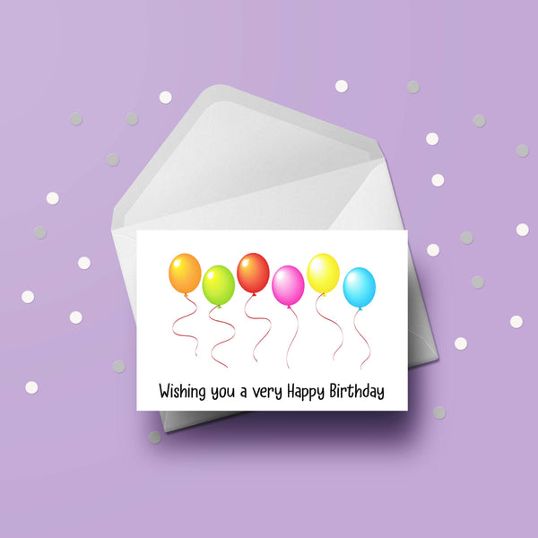 Happy Birthday Card 01 - Bright Birthday Balloons