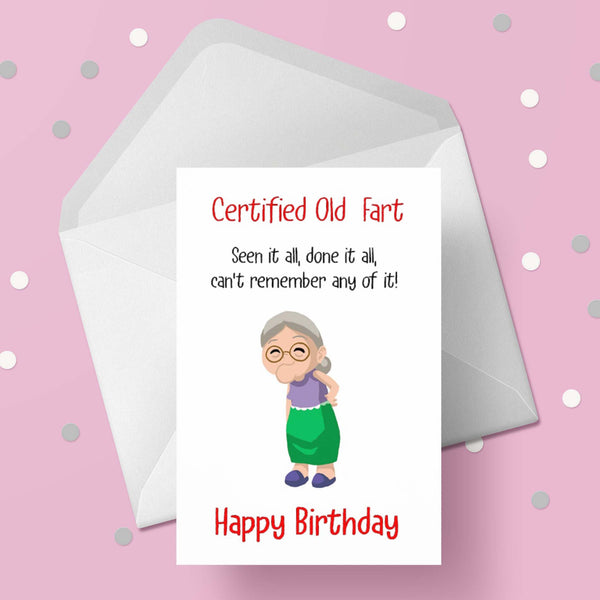Happy Birthday Card 02 - Funny Old Fart Lady
