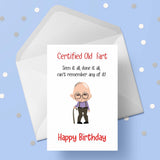Happy Birthday Card 03 - Funny Old Fart Man