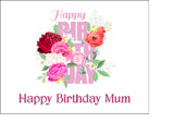 Happy Birthday Edible Icing Cake Topper or Ribbon 04 - Pretty Flowers