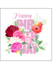 Happy Birthday Edible Icing Cake Topper or Ribbon 04 - Pretty Flowers