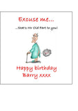 Happy Birthday Edible Icing Cake Topper or Ribbon 08 - Funny Mr Old Fart
