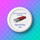 Happy Birthday Edible Icing Cake Topper or Ribbon 13 - Funny memory stick joke