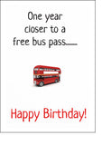 Happy Birthday Edible Icing Cake Topper or Ribbon 14 - Funny Bus Pass joke