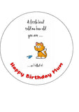 Happy Birthday Edible Icing Cake Topper or Ribbon 17 - Funny "A little bird..."