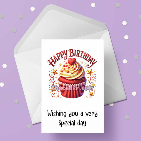 Pretty Cupcake Happy Birthday Card 02
