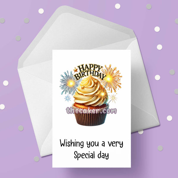 Pretty Cupcake Happy Birthday Card 03