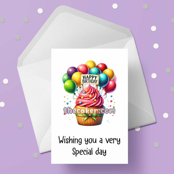 Pretty Cupcake Happy Birthday Card 06