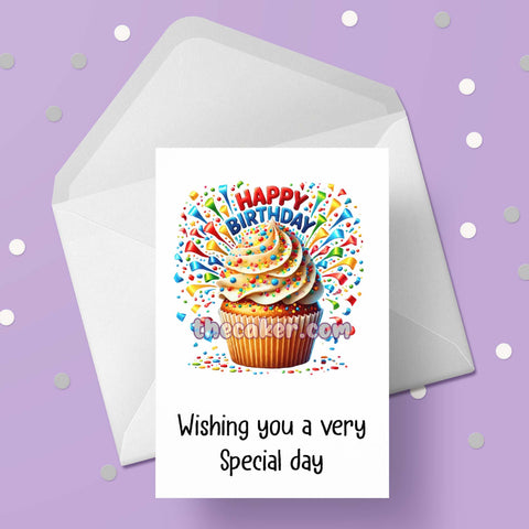 Pretty Cupcake Happy Birthday Card 08