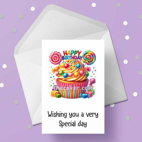 Pretty Cupcake Happy Birthday Card 10