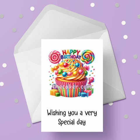 Pretty Cupcake Happy Birthday Card 10