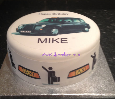 London Black Taxi Cab Edible Icing Cake Topper