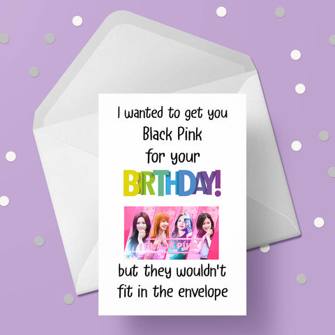 Black Pink Funny Birthday Card