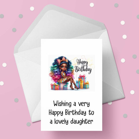 Birthday Card for Black Daughter 01