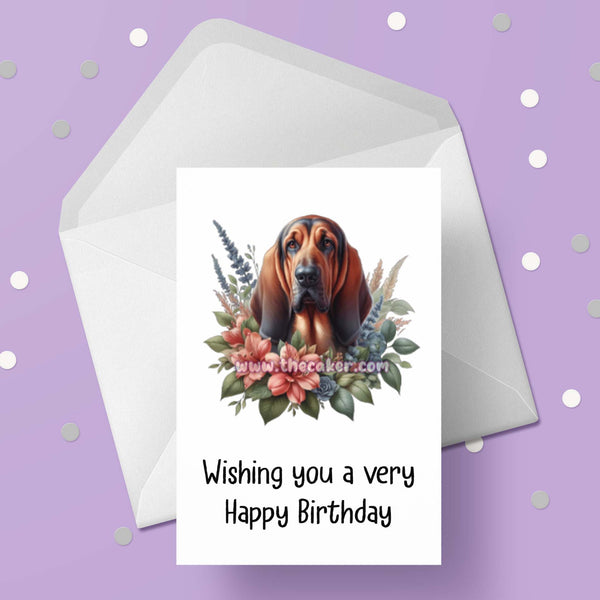 Bloodhound Dog Birthday Card 01