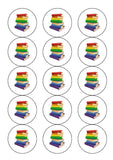 Books Edible Icing Cake Topper or Ribbon or Ribbon