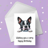 Boston Terrier Dog Birthday Card 02