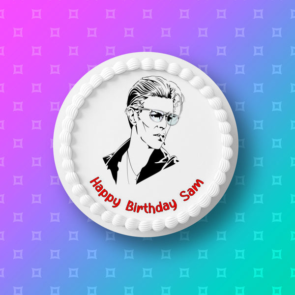 David Bowie 01 Edible Icing Cake Topper or Ribbon