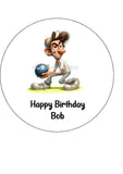 Lawn Bowls Male Bowler 01 Edible Icing Cake Topper or Ribbon
