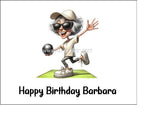 Lawn Bowls Female Bowler 01 Edible Icing Cake Topper or Ribbon