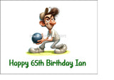 Lawn Bowls Male Bowler 01 Edible Icing Cake Topper or Ribbon