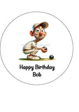 Lawn Bowls Male Bowler 04 Edible Icing Cake Topper or Ribbon