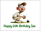 Lawn Bowls Male Bowler 04 Edible Icing Cake Topper or Ribbon