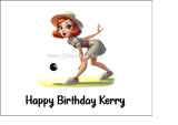 Lawn Bowls Female Bowler 04 Edible Icing Cake Topper or Ribbon