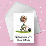 Lawn Bowls Female Bowler 05 Edible Icing Cake Topper or Ribbon