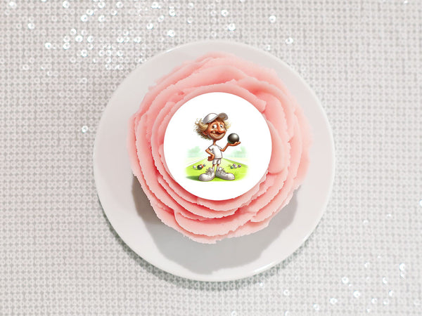 Lawn Bowls Male Bowler 05 Edible Icing Cake Topper or Ribbon