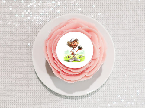 Lawn Bowls Male Bowler 05 Edible Icing Cake Topper or Ribbon