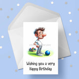 Lawn Bowls Male Bowler 06 Edible Icing Cake Topper or Ribbon