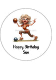Lawn Bowls Female Bowler 06 Edible Icing Cake Topper or Ribbon
