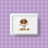 Lawn Bowls Female Bowler 07 Edible Icing Cake Topper or Ribbon