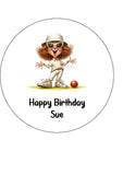 Lawn Bowls Female Bowler 07 Edible Icing Cake Topper or Ribbon