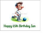 Lawn Bowls Male Bowler 07 Edible Icing Cake Topper or Ribbon