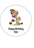 Lawn Bowls Male Bowler 08 Edible Icing Cake Topper or Ribbon