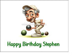 Lawn Bowls Male Bowler 08 Edible Icing Cake Topper or Ribbon
