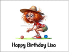 Lawn Bowls Female Bowler 08 Edible Icing Cake Topper or Ribbon