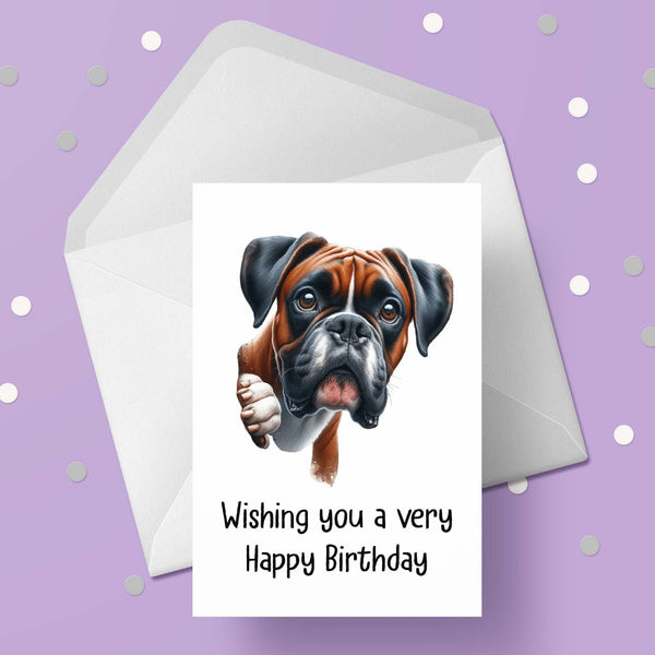 Boxer Dog Birthday Card 01