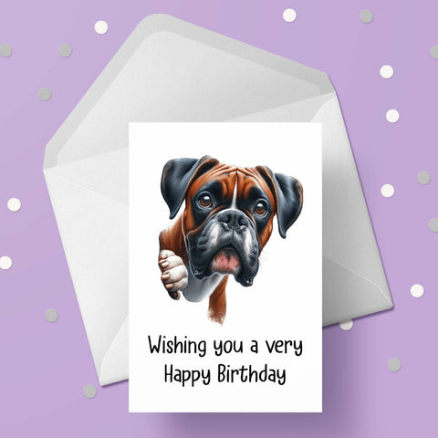 Boxer Dog Birthday Card 01