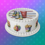 Boxing 08 Edible Icing Cake Topper or Ribbon